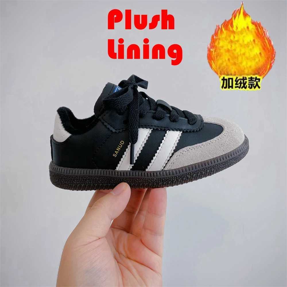 2024 new childrens shoes boys soft sole comfortable plus velvet sports casual shoes Korean version thick warm girls Forrest Gum X241218