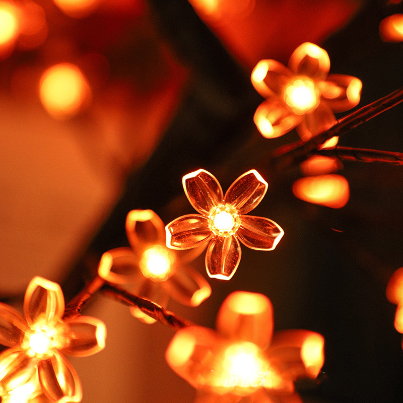 Festive Multi-Color Cherry Blossom Tree Lights with Remote - Perfect for Holiday Decorations