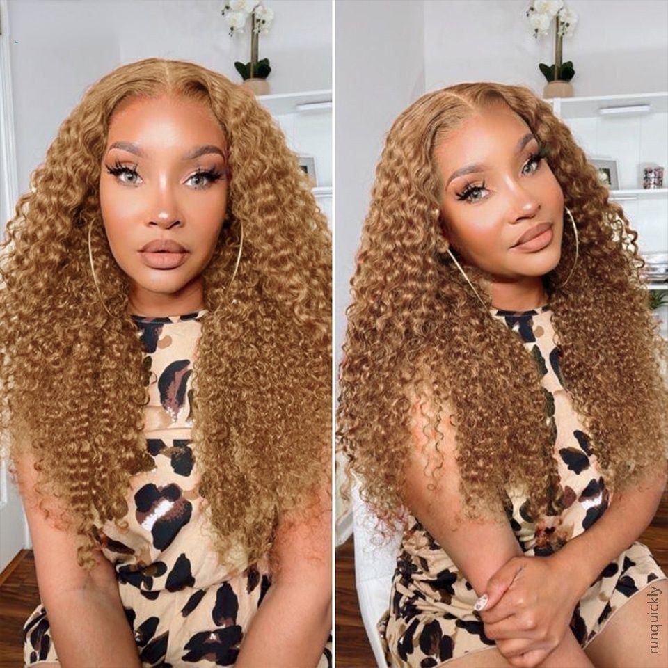 13*4 Lace Front Synthetic Deep Wave Wigs 180Density Klein Blue Curly Wig For Christmas Party Cosplay Use Heat Resistant Fiber Resemble Human Hair