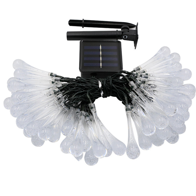 Cross-border LED Solar Water Drop String Lights for Outdoor Garden Decoration and Festival Setup