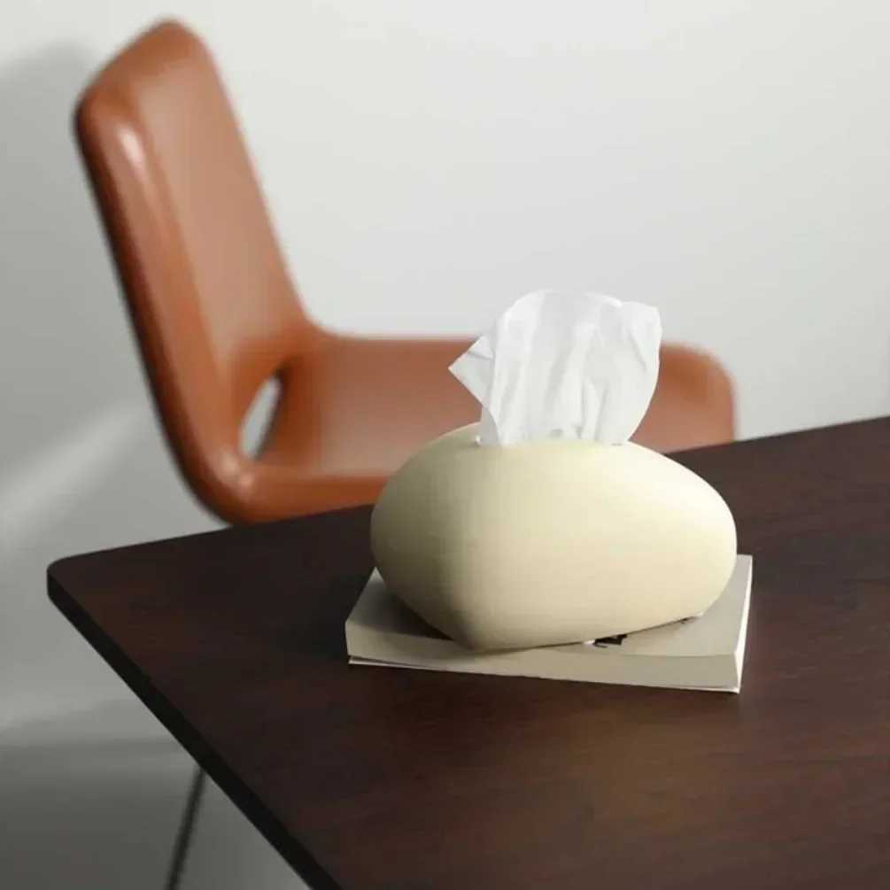 Nordic tissue box black ceramic paper storage box bedding and lifestyle decoration napkin holder minimalist style Korean Y241218