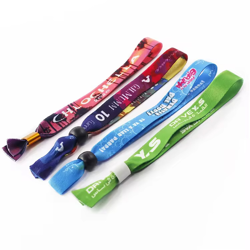 Customised festival event ribbon fabric wristbands,Custom logo for wrist Straps holographic vip ticket,bracelet with Logo Custom For party,music day,t