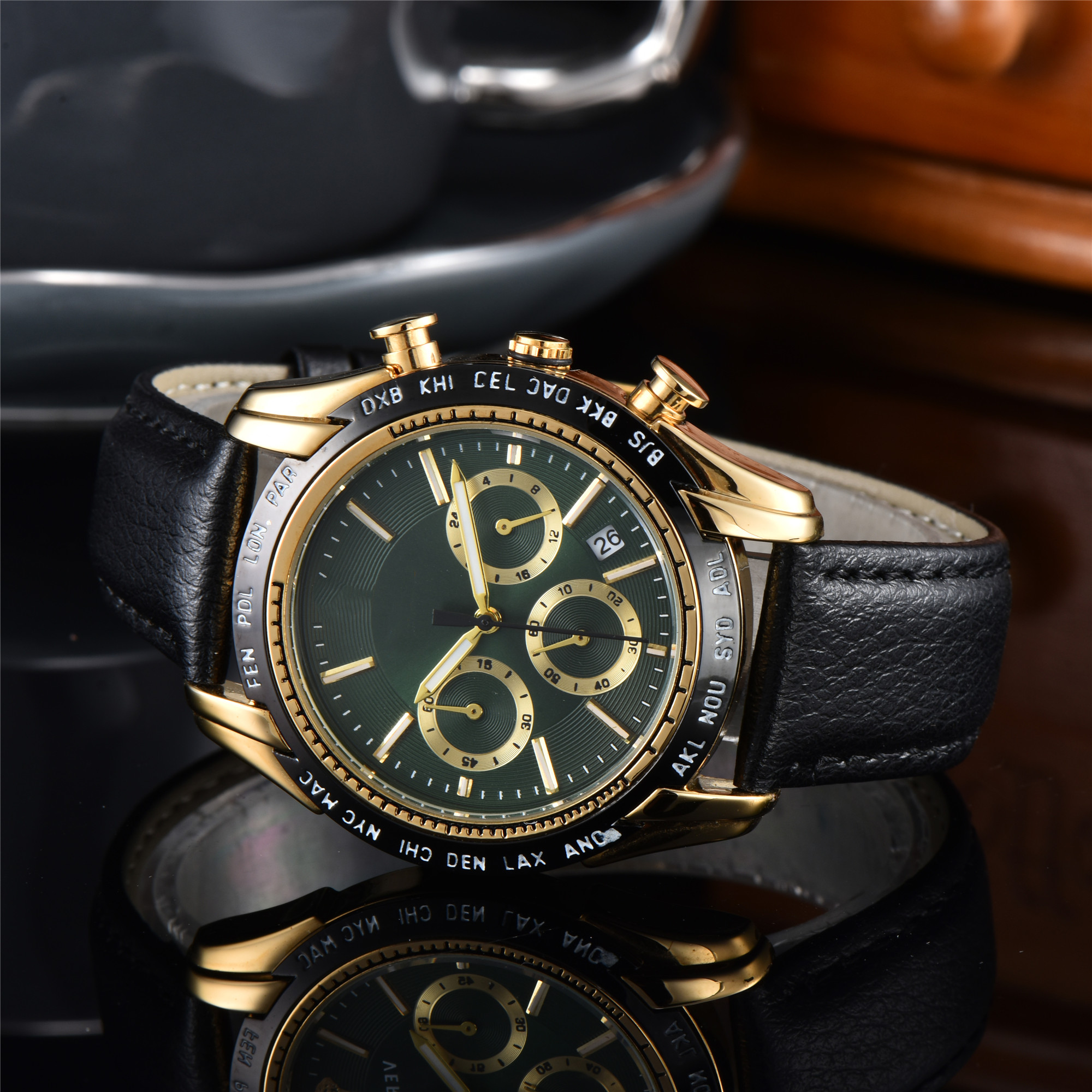 Luxury gorgeous fashion men's quartz factory direct sales Korean version of light luxury fashion trend light luxury business watch