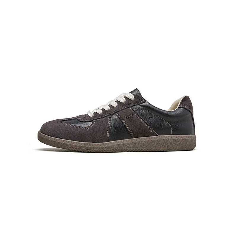 Patchwork Vintage Casual Sports Shoes for Men Leather Hiking Sneakers Women Platform Walking Athletic Shoe Unisex White Loafers Y241217