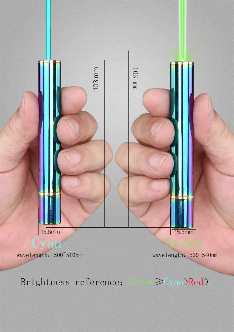 500-510nm blue laser pointer 532nm green laser pointer 650nm red laser built-in USB charging beam pointer pen T241218