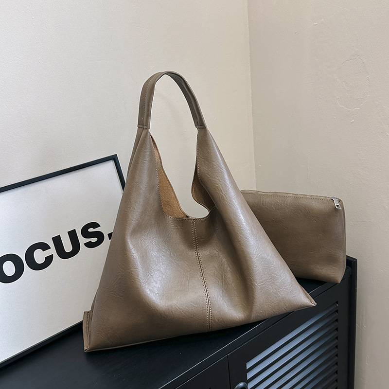 Tote Bags for Women PU Leather Tote Purses Handbags Medium Top Handle Satchel Shoulder Bag Large Capacity Armpit Autumn Basket Soft Surface Simple Sho