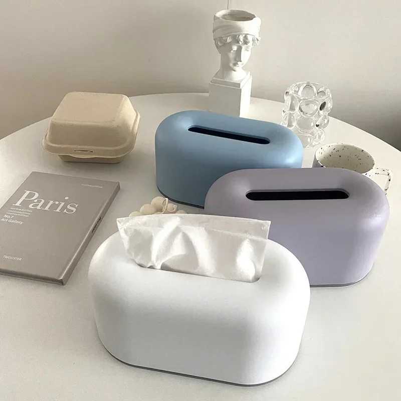 Inside White Plastic Tissue Box Table Organizer Kitchen Bedroom Storage Box Living Room Drawer Off Removable Paper Tissue Box Y241218