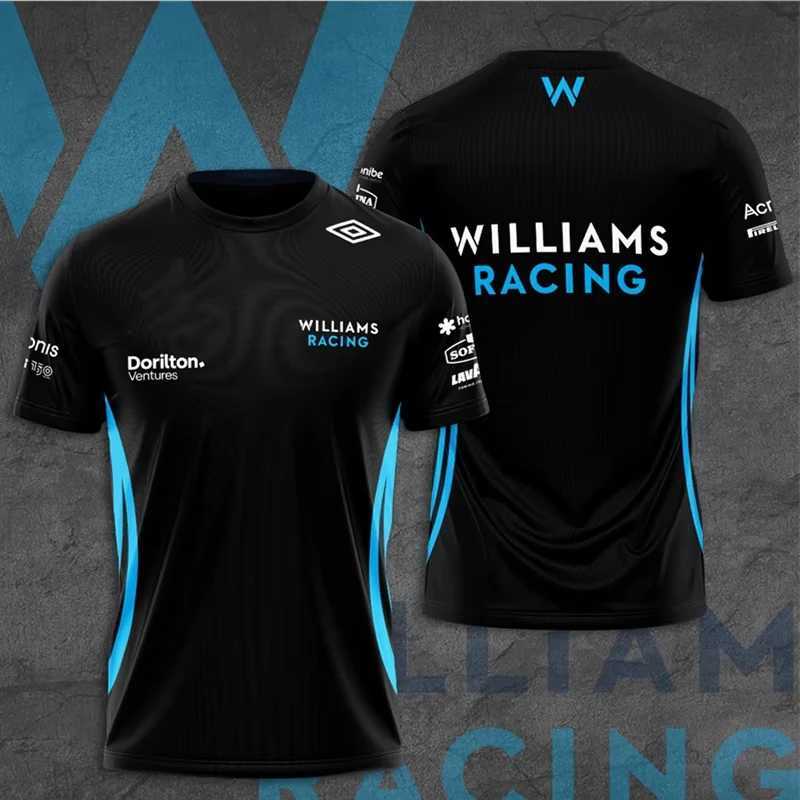 Men's T-Shirts The best-selling extreme sports F1 racing suit of 2024 Williams mens fashionable casual quick drying loose top enlarged size 6XL J241214