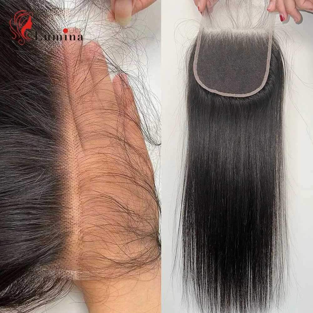 Straight lace closure only for straight hair real high-definition transparent lace front 4x4 lace closure straight 100% human hair Remy W241218