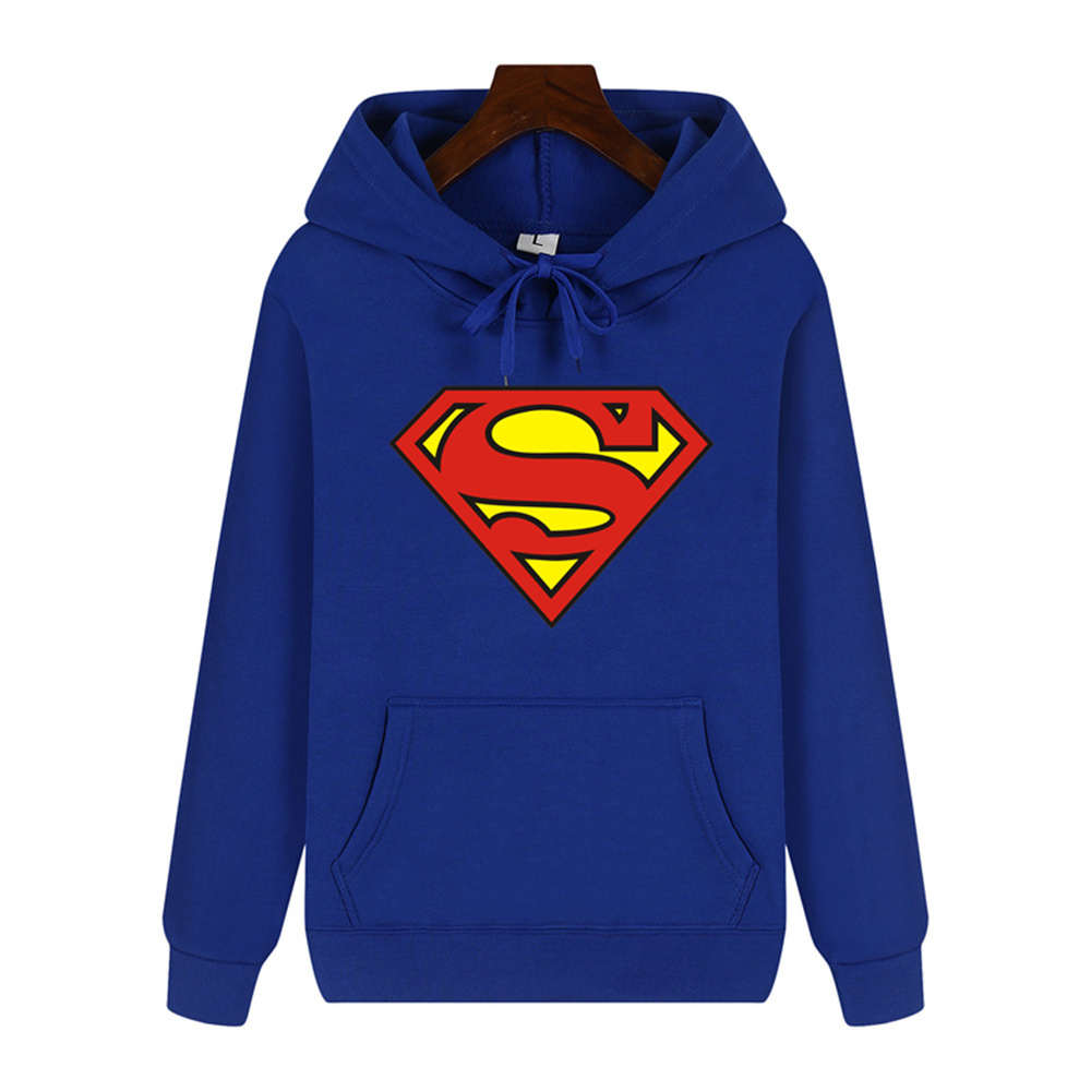 Simple Superman Pattern Print Autumn And Winter Comfort Soft Thickened Men's High Quality Casual Fashion Warm Street Hoodie Y2k Hoodies Long Slee