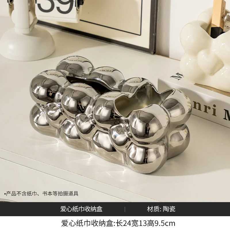 Mtifunctional Ceramic Tissue Box Nordic Living Ro Desktop Remote Control Jewelry Storage He Decorative Arts Y241218