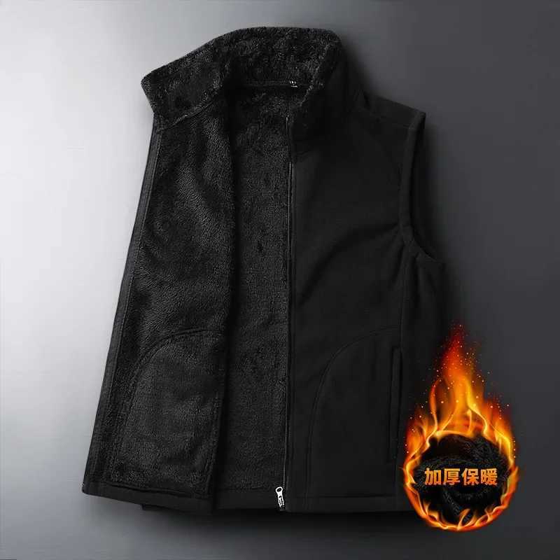 Vest velvet wool Gilet Autumn Winter Casual Sleeveless Jacket Men Warm Fleece Mens Vest Jacket 8XL Black Thick Sleeveless Mens W251029
