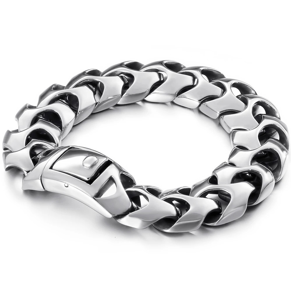 Big Size 202224CM Long Heavy Stainless Steel Bracelet Men Link Chain Mens Bracelets Metal Bangles Massive On Hand Jewelry 241218