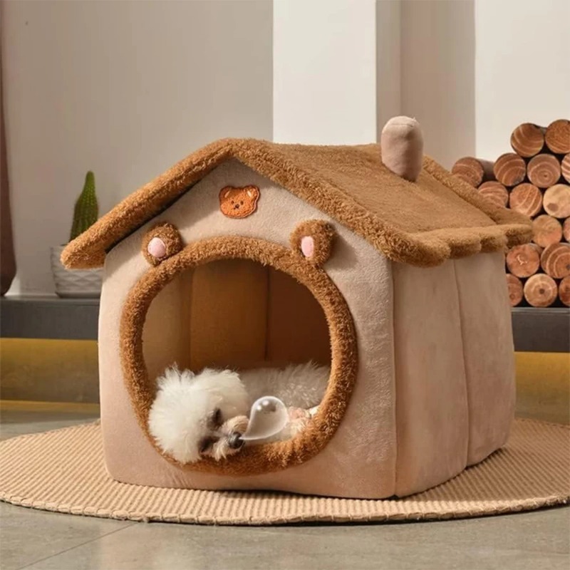 Removable Washable Cat House Foldable Pet House Puppy Cave Sofa Pet Bed House for Extra Small Dogs and Small and Medium Cats