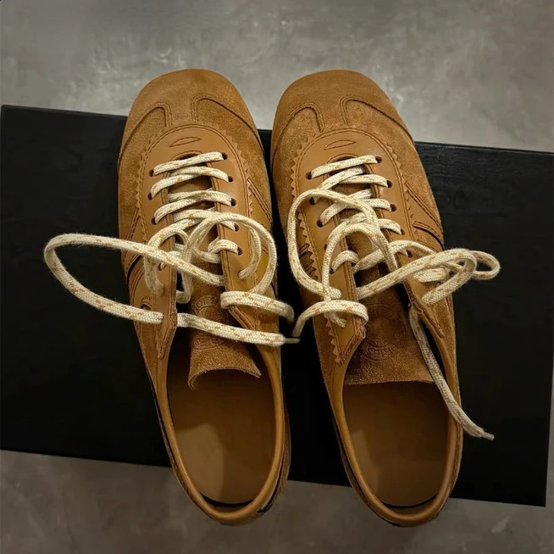 Genuine leather German training shoes womens sports 2024 autumn plus velvet retro collision training running shoes casual 241213