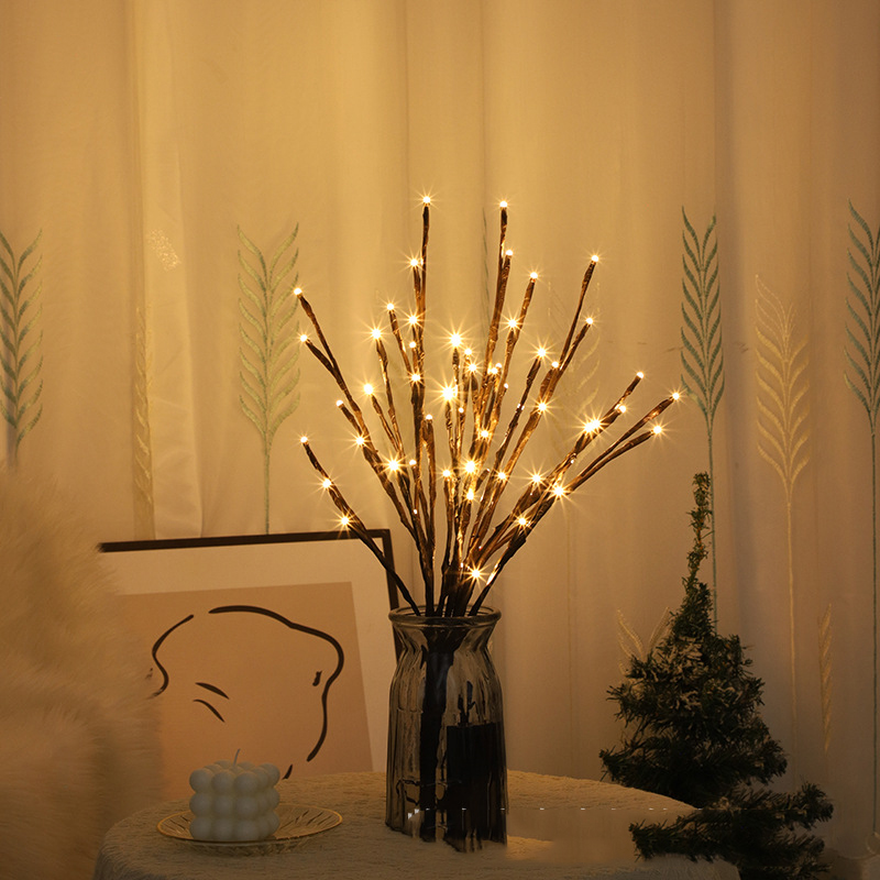 Creative LED Branch Lights with Stem for Atmosphere Enhancement in Homes and Gardens
