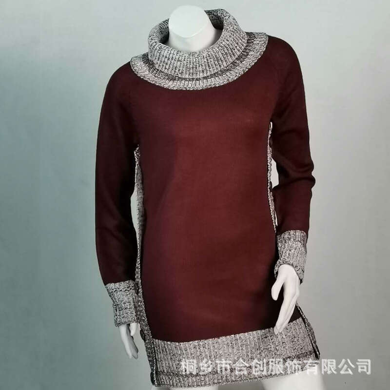 Sweater Spliced Button Knit Mid Length Top, Women's Fashion Quality Classic