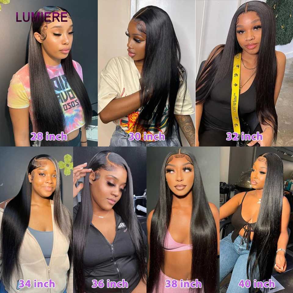 30 32 40 Inch Bone Straight Bundles With Frontal Closure Peruvian HD Lace Closures With Bundles Hair Weave Bundles With Closure W241221