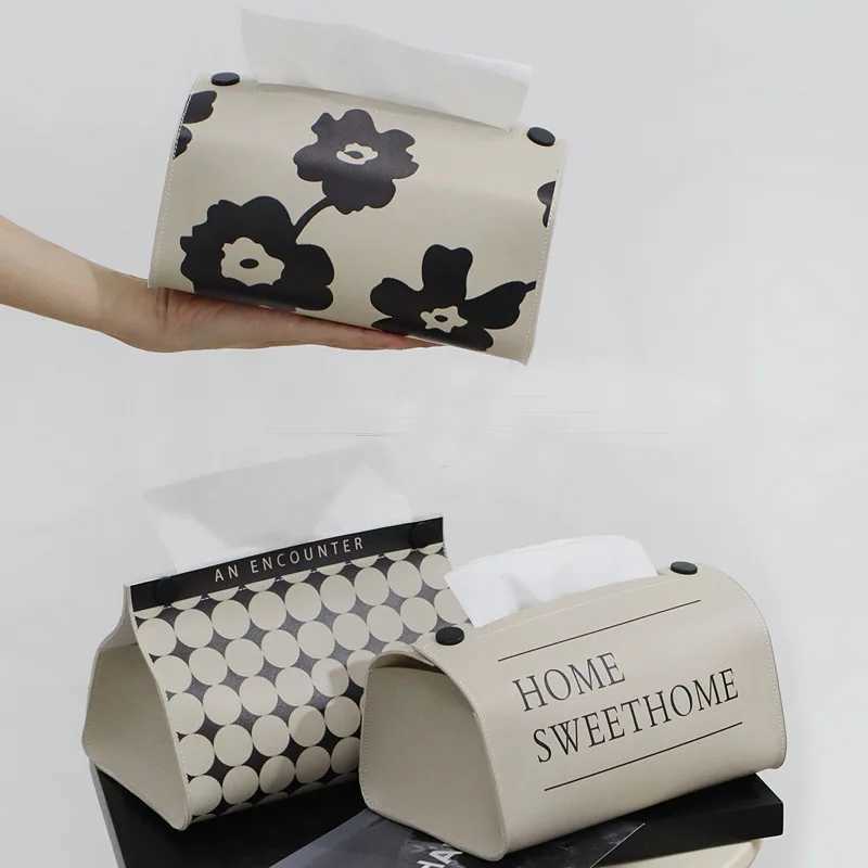 Leather tissue holder household paper towel storage box used for storing daily life Ro detachable tissue box car cardboard box Y241218