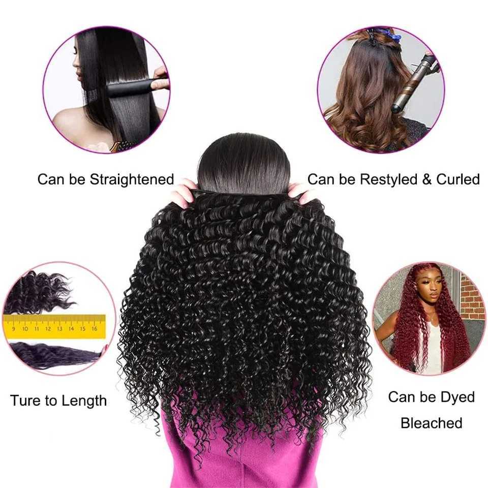 Deep wave bundle with closed wet waves and wavy wave human hair bundles with closed Remy hair braided and extended HD transparent W241221