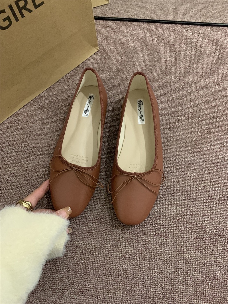 2025 NEW soft bowtie moccasins round toe foldable shoes casual design leaopard slip on loafers women comfy ballet flats hurenlakeshoes