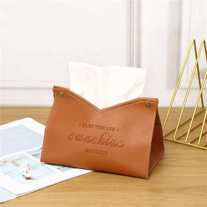 PU leather tissue box holder car tissue box toilet paper box desktop napkin paper box bedding paper box Y241218
