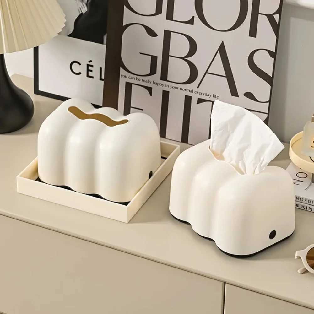 Cloud creative tissue box household bathroom paper suction cup box high-end white wall mounted paper box Y241218