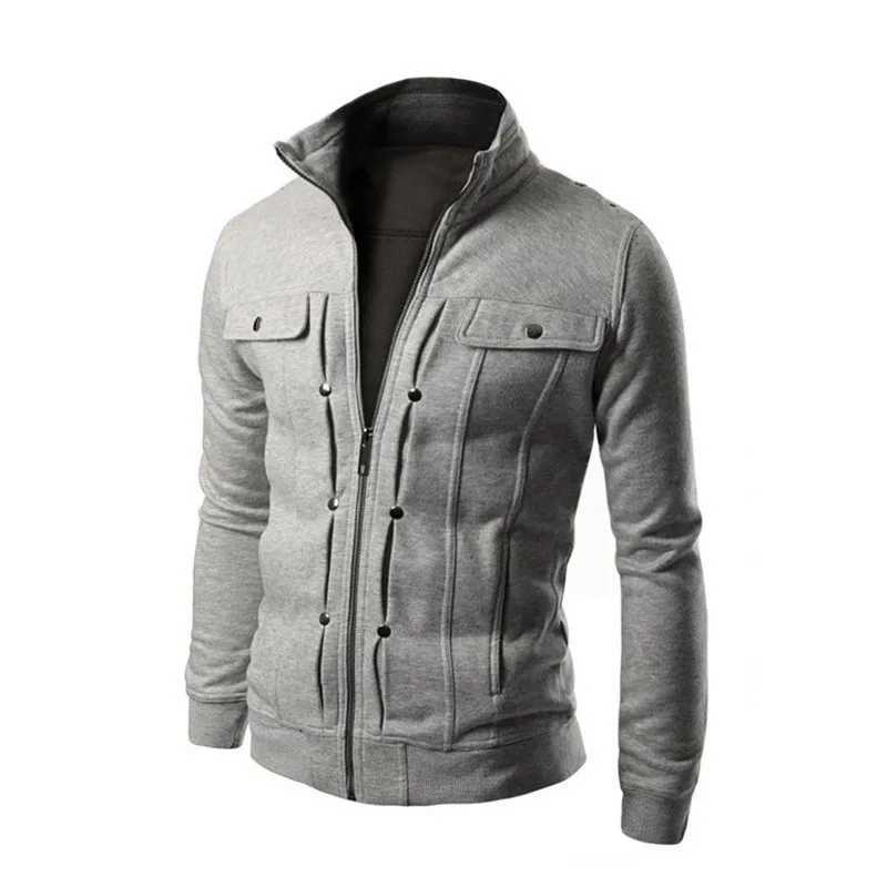 New mens casual jacket stand up zipper sweatshirt spring and autumn cardigan mens coat outdoor travel suit W250103