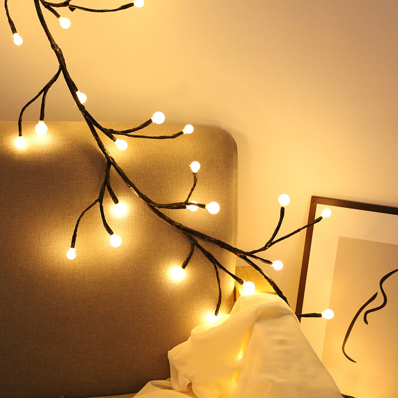 Ambience-Creating Hanging Bamboo Light Strands - Ideal for Parties and Seasonal Celebrations