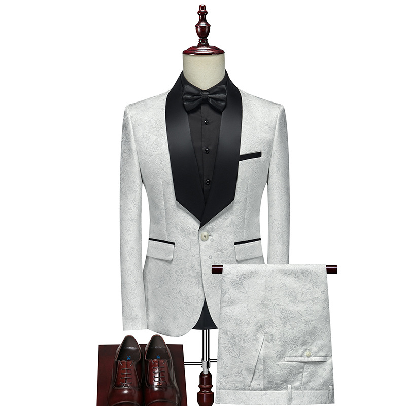 F1218Hot Men's Banquet Evening Dress Groom Best Man Suit Set Host