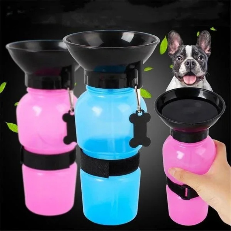 free shipp ing Portab l e Pet Bott l e Extrusion Large Travel Cup 500 ml Outdoor Drinking Water Feeder Bowl for Dog Cat