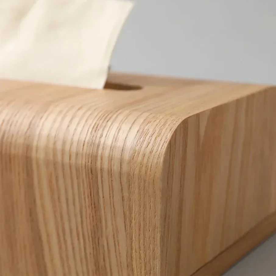 Living Ro tissue box walnut tissue box napkin paper box desktop storage box wooden cutlery box Y241218