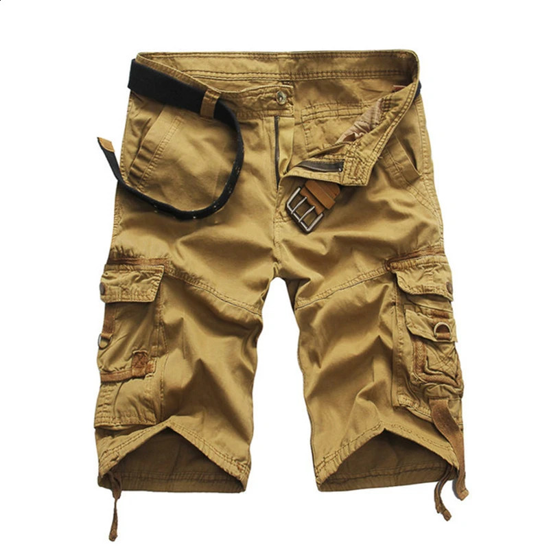 Summer Cargo Shorts Men Cool Camouflage Cotton Casual Mens Short Pants Clothing Comfortable Camo Men Cargo Shorts No Belt 250529CJ