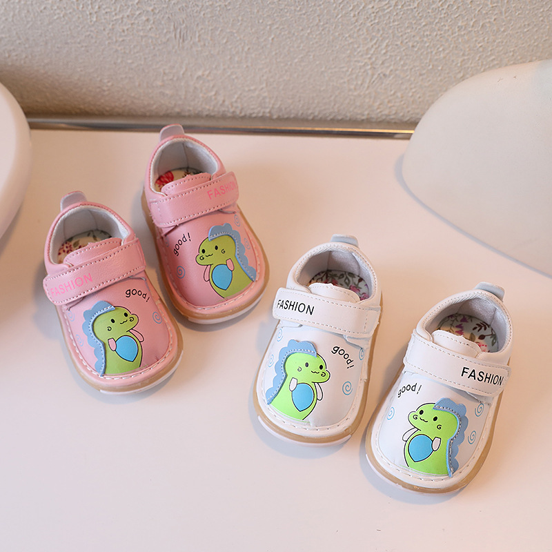 Newborn Baby Squeaky Shoes Soft Non-slip Infant Toddler Leather Cutefeet First Walkers Autumn Spring Little Kids Shoes Sizes 15 - 19