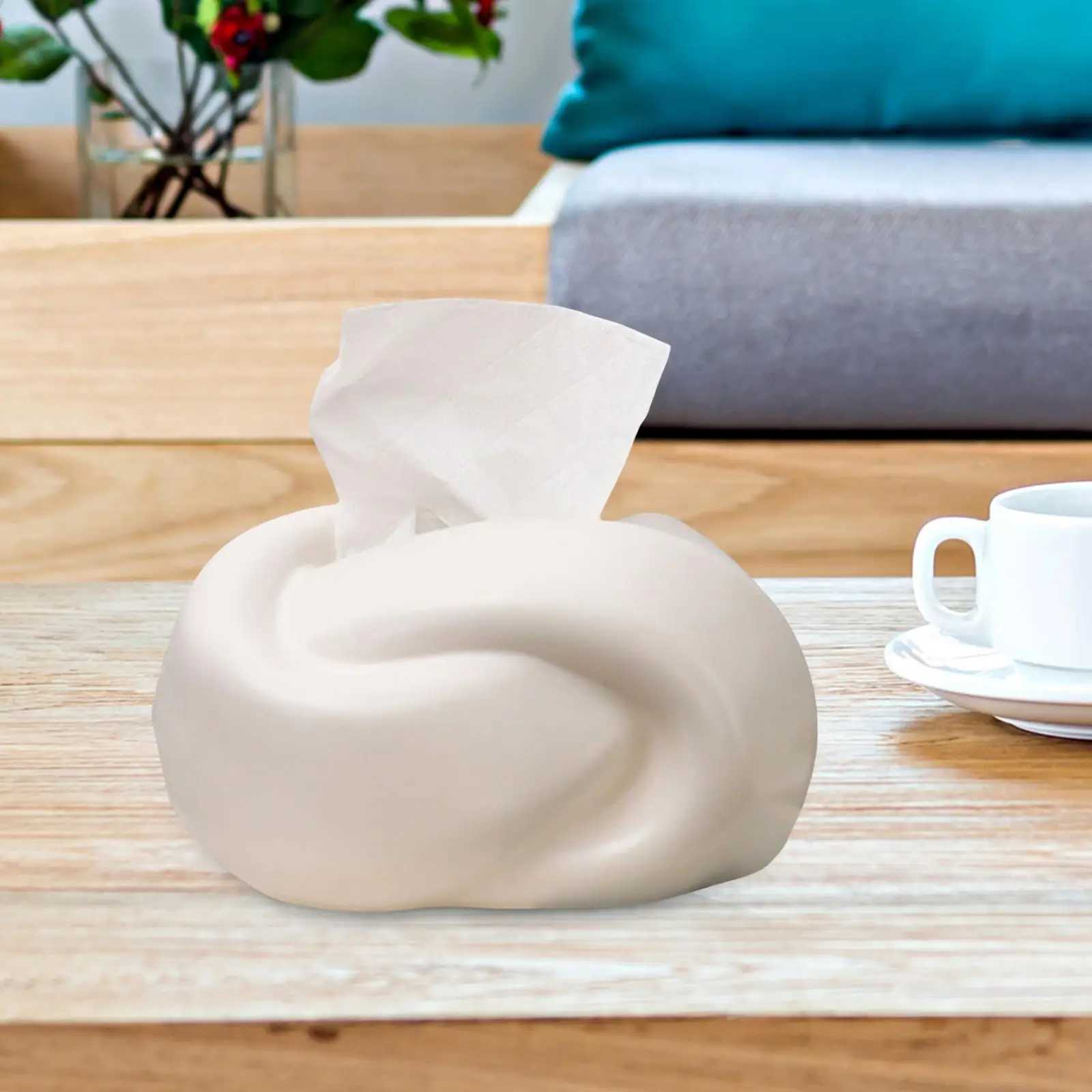 Stylish Tissue Box Cover Ceramic Decoration Case Housewarming Gift Facial Napkin Holder for End Table Living Ro Off Desk Y241218