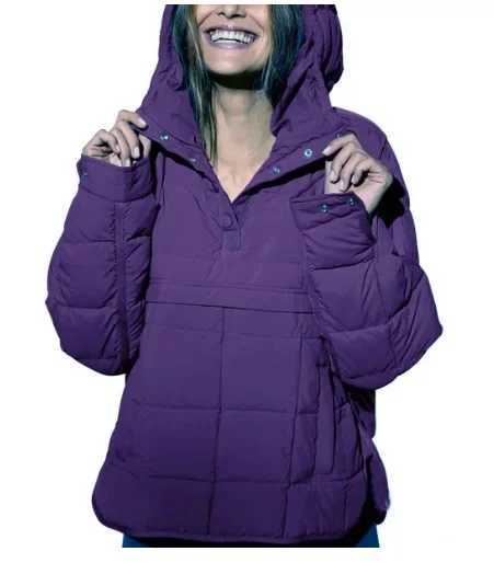 Womens casual fashion solid color front short back long cotton jacket loose long sleeved hooded top womens autumn and winter M241218