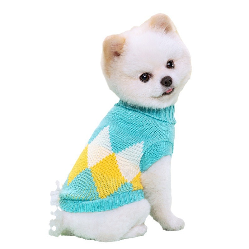 New pet clothing spring and autumn winter multi-color wool knitted dog clothes two feet warm casual clothing