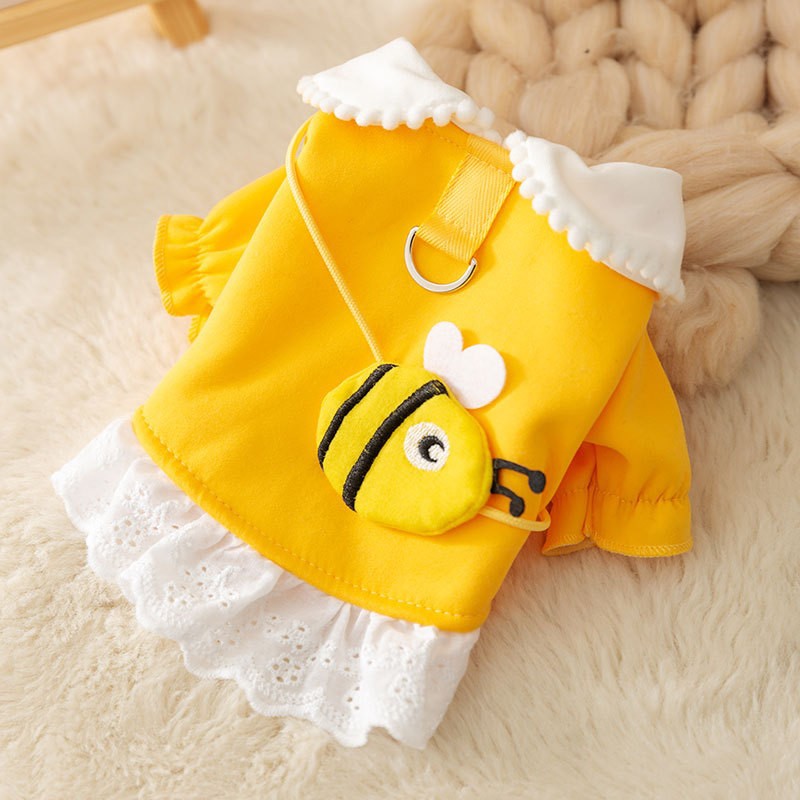 Spring and Autumn New Dog Clothes Flip Collar Hoodie Can Pull Two Feet Warm Teddy Pet Clothing HS47