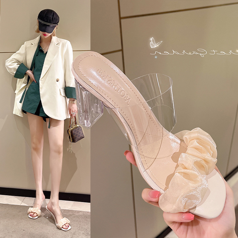 Fairy Style Ddmywed Summer New Korean Edition Women S High Sandals Square Head Straight Breathable Crystal Heel Chinese Brand Shoes F Ddmysaturn