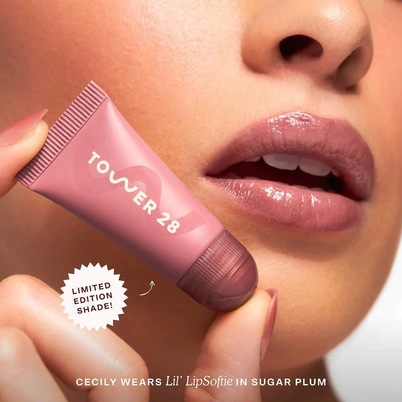 Tower 28 Beauty Mini Lil Softies Tinted Balm Sugar Plum 4*5G Deep Moisturizing Smoothing Es Daily Lip Care