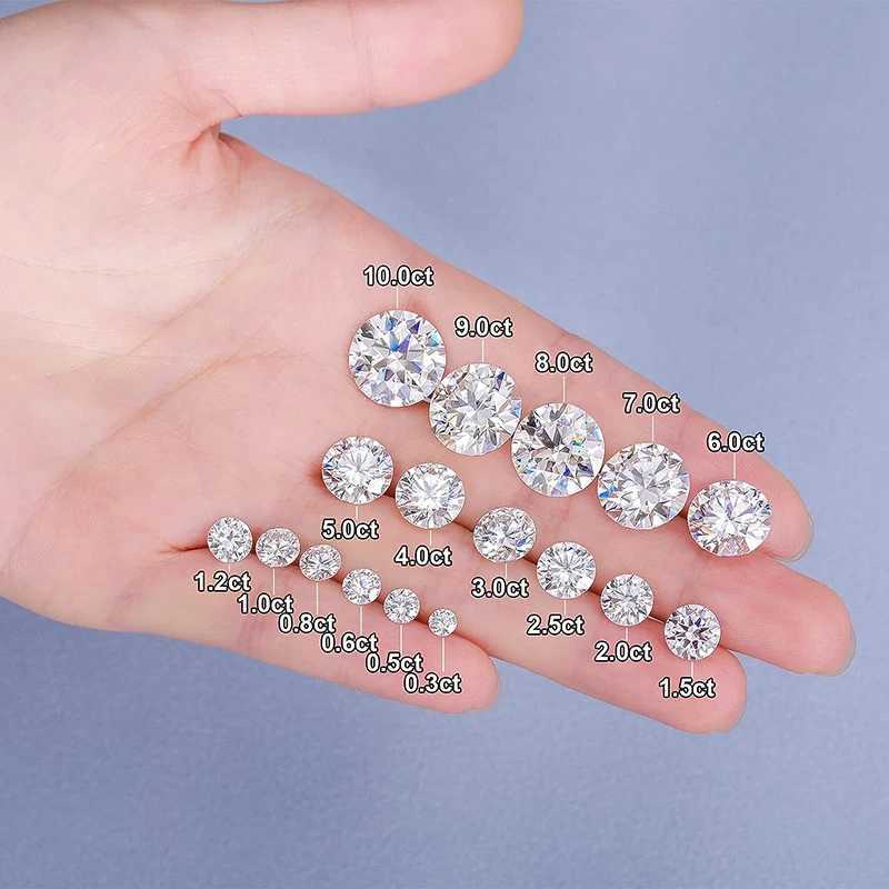 Wholesale D-color moissanite loose stone 0.1-12.0ct VVS1 certified moissanite laboratory diamonds pass the testing instrument W241214