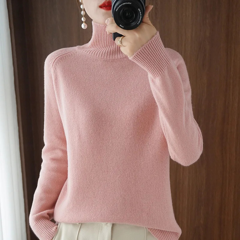 Casual Autumn Winter Women Sweaters Turtleneck Long Sleeve Thick Warm Pullovers Fashion Korean Knitwears Basic Jumpers 241217