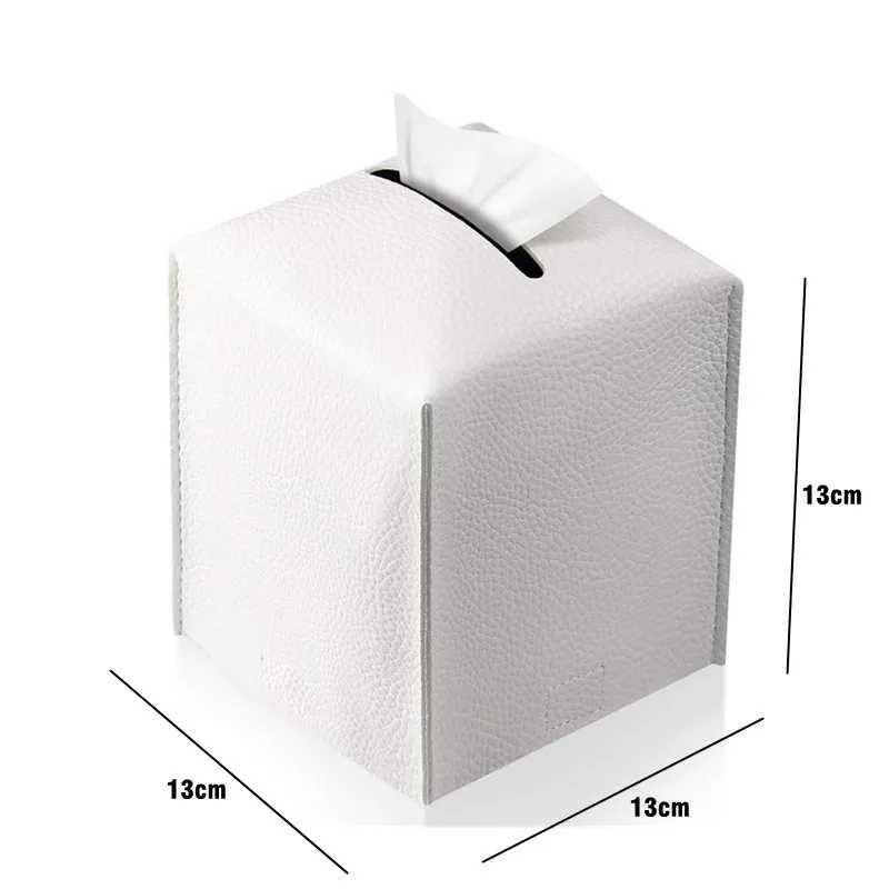 Modern PU Leather Square Tissue Box Cover Holder-Decorative Holder/Organizer for Bathroom Vanity Countertop Night StandsOff Y241218