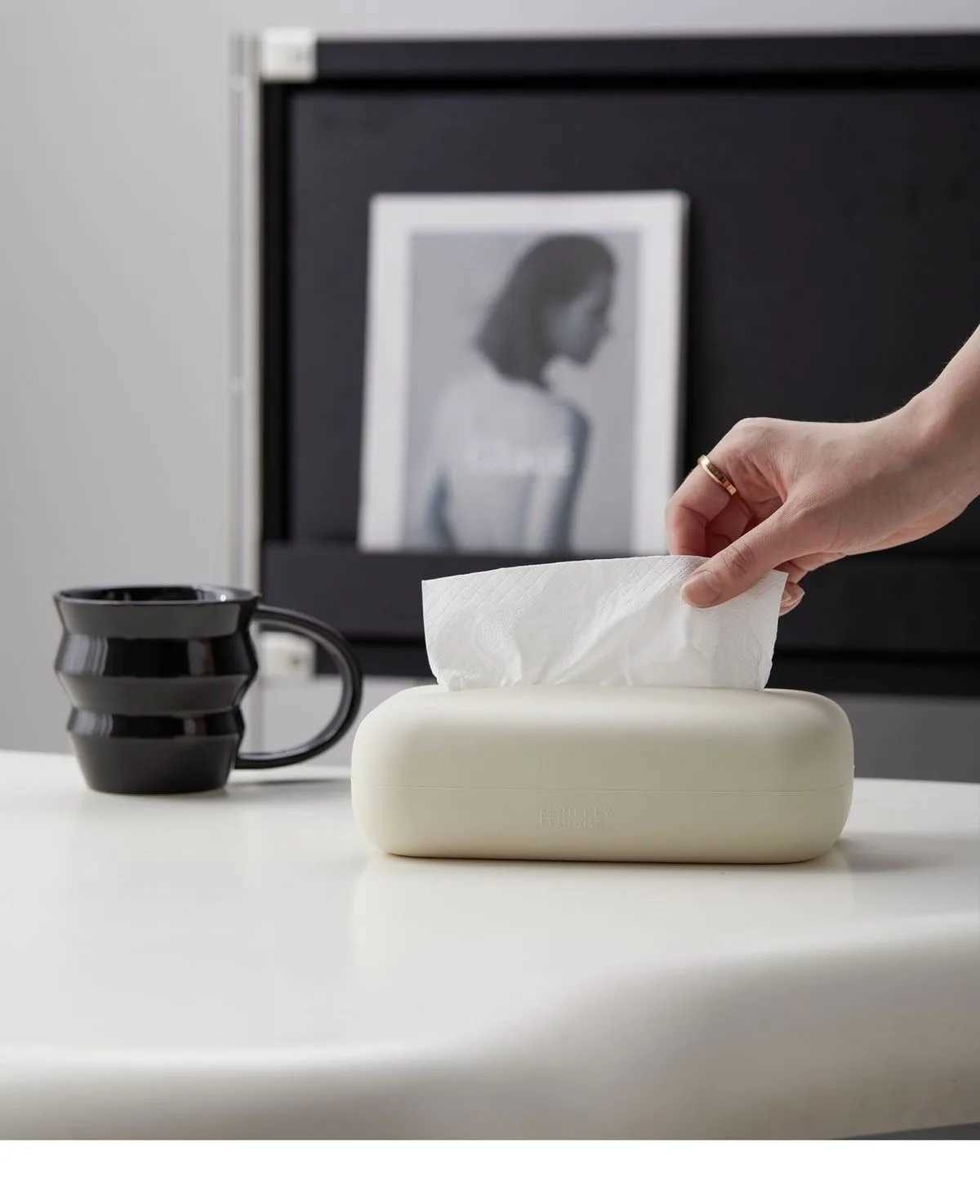 UMEUMI Beige Soft Waterproof Designer Tissue Box Cover Silicone Reusable Children Care Wipe Wet Wipe Box Holder Bathroom Kitchen Y241218