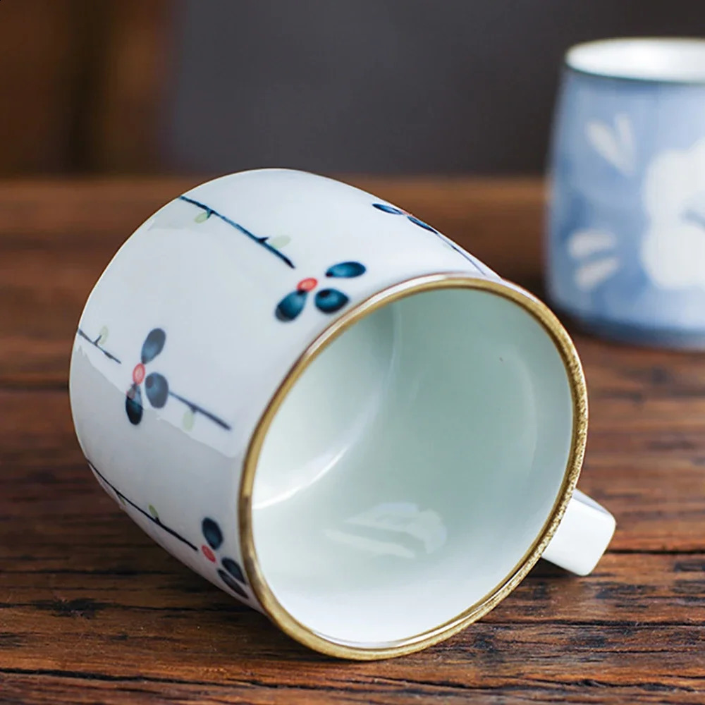 Hand-painted Ceramic Tea Mugs Unique Japanese Antiquity Style Sake Coffee Cups 8.5oz Mini Breakfast Mug Special Gift for Friend 241217