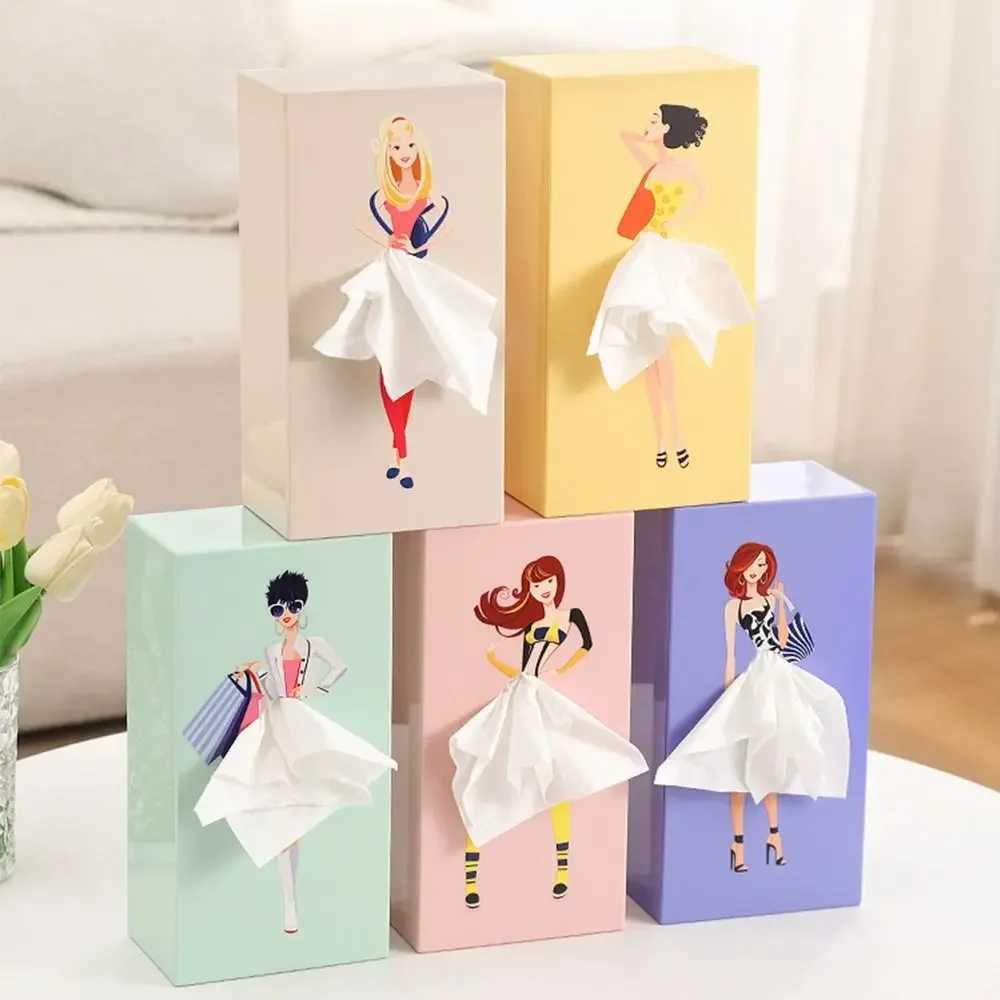 New Gifts Waterproof y Girl Tissue Box Napkin Holder Craft Ornaments Desktop Storage Boxes Hangable Storage Case Car Y241218