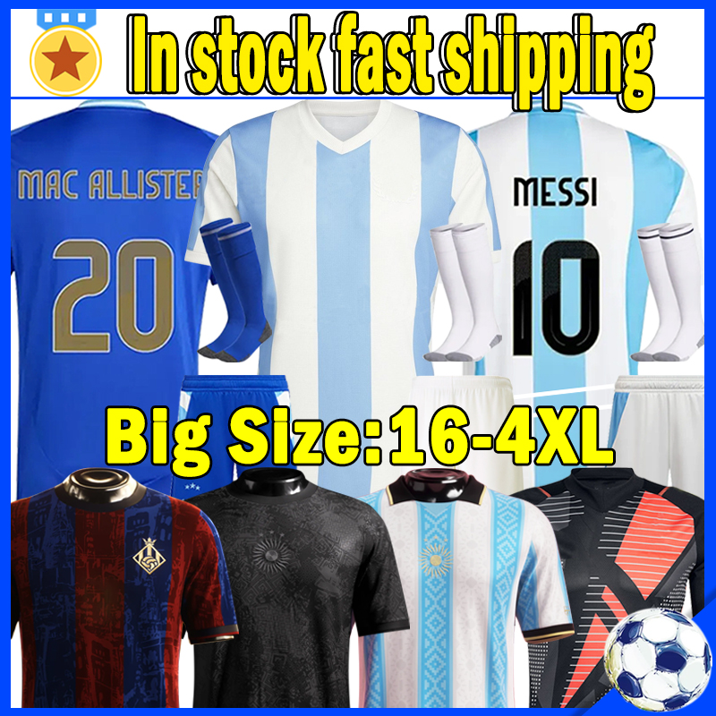 XXXL 4XL 2024 Argentinas Soccer Jerseys 50th anniversary MeSsIs MARADONA J.AAREZ Player Version Football Shirts 24 25 L.MARTINEZ goalkeeper E.MARTINEZ Men Kids