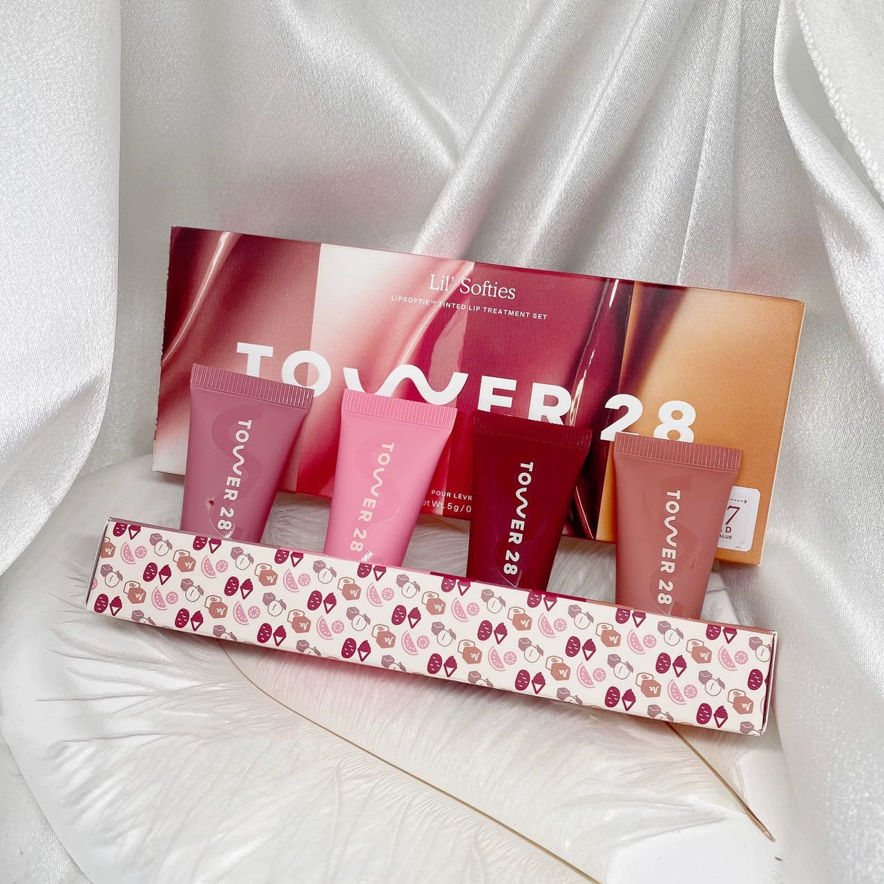 Tower 28 Beauty Mini Lil Softies Tinted Balm Sugar Plum 4*5G Deep Moisturizing Smoothing Es Daily Lip Care