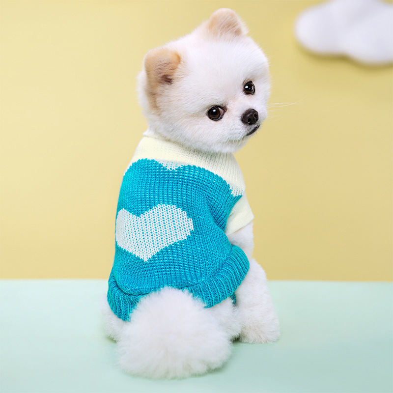 New pet clothing spring and autumn winter multi-color wool knitted dog clothes two feet warm casual clothing