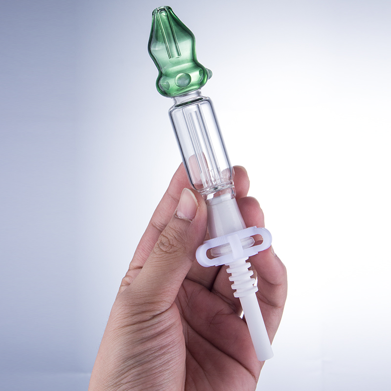 CSYC NC022 Nectar Collector Smoking Pipes Mini Glass Water Pipe 14mm Titanium Quartz Ceramic Nail bong bubblers